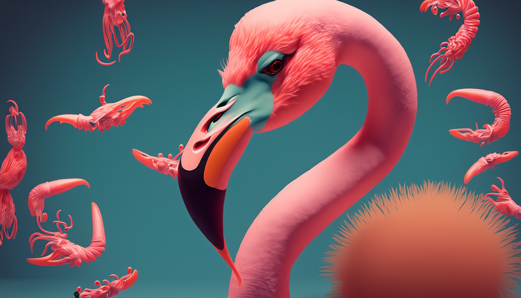 The color of a flamingo’s feathers depends on its diet